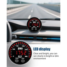 Load image into Gallery viewer, JJCOCO 1800F Pyrometer Exhaust Gas Temp Gauge Kit with 1/8NPT Type K EGT Sensor & Bracket LED Digital Display Exhaust Gas Temperature Meter for Car & Truck 2-1/16" (52mm), Red_274