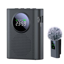 Load image into Gallery viewer, Jkoailiwi Bluetooth Voice Amplifier for Teachers W Magnetic Wireless Lapel Microphone, 15W Mini Megaphone for Classroom, Portable Speaker PA System for Speech, Elderly, Yoga, Tour Guide, Black_1
