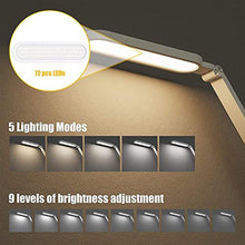 Load image into Gallery viewer, JKSWT Desk Lamp, for Eye Care, Dimmable Table Lamp with 5 Colour Modes, 72 LEDs with USB Charging Port, Touch Control and Memory Function, Office Lamp, White_7969