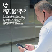 Load image into Gallery viewer, JLab Work Buds in-Ear True Wireless Headset with Detachable Noise-Canceling Boom Mic, Black, Long 55+ Total Hours Playtime, Bluetooth Multipoint, USB-C Charging Dock_919