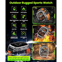 Load image into Gallery viewer, Joautrial Military Smart Watch for Men Built-in GPS with LED Flashlight Compass, 2.13" AMOLED Tactical Smart Watches with Answer/Make Calls, 3ATM Waterproof Fitness Tracker for iPhone Android (Black)_1990