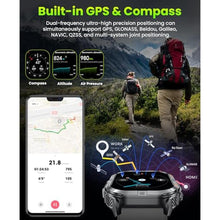 Load image into Gallery viewer, Joautrial Military Smart Watch for Men Built-in GPS with LED Flashlight Compass, 2.13" AMOLED Tactical Smart Watches with Answer/Make Calls, 3ATM Waterproof Fitness Tracker for iPhone Android (Black)_1991