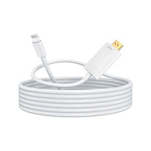 Load image into Gallery viewer, jojobnj Lightning to HDMI Cable 6ft HDMI Cable for iPhone Digital AV Adapter, 1080P HD Video Sync Screen Compatible with iPhone to HDMI for TV Projector Monitor, Just Plug and Play(White)_1