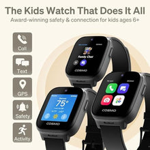 Load image into Gallery viewer, JrTrack 5 Kids Smart Watch by Cosmo | Best Kid-Safe Phone Watch | Precision Real-Time GPS Tracking | Call, Text, Activity, School Settings | Spotify Music | Parental Controls | SOS & Safety Alerts, Black_1805