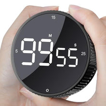 Load image into Gallery viewer, JUNVIL Digital Kitchen Timer - Magnetic Countdown Count Up Clock with Large LED Display, 5/15/25 Min Presets, 3 Volume Levels, Rotary Dial for Cooking, Productivity, Classroom, Fitness (1, Gray), Black_1