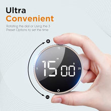 Load image into Gallery viewer, JUNVIL Digital Kitchen Timer - Magnetic Countdown Count Up Clock with Large LED Display, 5/15/25 Min Presets, 3 Volume Levels, Rotary Dial for Cooking, Productivity, Classroom, Fitness (1, Tarnish)_5831