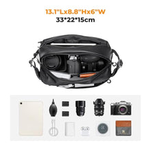 Load image into Gallery viewer, K&F CONCEPT 2 in 1 Sling Bag Everyday Shoulder Bag & Multifunction Photography Crossbody Camera DSLR Backpack Portable Bag Black, AllBlackMedium_3907
