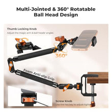 Load image into Gallery viewer, K&F CONCEPT 22" Magic Arm with Desk C-Clamp, Overhead Desk Camera Mount_738