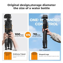 Load image into Gallery viewer, K&F CONCEPT 75" Aluminum Camera Tripod, Lightweight and Compact for Travel, Black_904