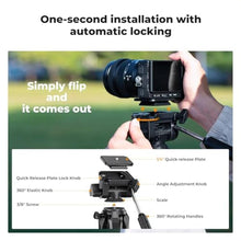 Load image into Gallery viewer, K&F CONCEPT 75" Aluminum Camera Tripod, Lightweight and Compact for Travel, Black_907