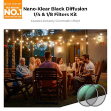 Load image into Gallery viewer, K&F CONCEPT 82mm Black Diffusion 1/4 & 1/8 Filters Kit Mist Cinematic Effect Filters Set with Multi-Layer Coated for Camera Lens - K Series_67