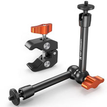 Load image into Gallery viewer, K&F CONCEPT 9.8" Magic Arm Clamp Kit with 1/4" & 3/8" Thread Screw 360 Ball Heads Articulating Magic Arm Camera Mount for Monitor, Flash, LED Light, Microphone, Camera Cage, Action Camera, Black_1