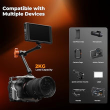 Load image into Gallery viewer, K&F CONCEPT 9.8" Magic Arm Clamp Kit with 1/4" & 3/8" Thread Screw 360 Ball Heads Articulating Magic Arm Camera Mount for Monitor, Flash, LED Light, Microphone, Camera Cage, Action Camera, Black_4045