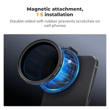 Load image into Gallery viewer, K&F CONCEPT Clip On 67mm Variable ND2-32 Magnetic Phone Lens Filter Kit_2435