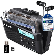 Load image into Gallery viewer, K7 Cassette Player, Converts Tapes to Digital, Built-in Mic, 8GB SD Card, Black_1