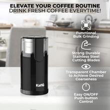 Load image into Gallery viewer, Kaffe Electric Coffee Blade Grinder w/Removable Cup - 4.5oz - Black (w/Cleaning Brush)_7049
