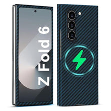 Load image into Gallery viewer, kaisenkec Slim and Thin Carbon Fiber Case for Samsung Galaxy Z Fold 6 Compatible with MagSafe, 1500D Aramid Fiber Z Fold6 Cover with Magnetic for Men and Women, Matte Blue, BlueCompatiblewithMagsafe_1