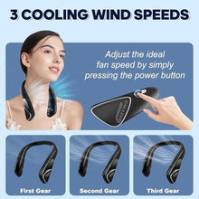 Load image into Gallery viewer, Kakashi 6000mAh Portable Neck Fan Rechargeable, Bladeless Operated Wearable Personal Fan with 3 Speeds, 360Cooling Leafless Hanging Neck Fan Blow Cold Air for Travel Outdoor, Black_7319
