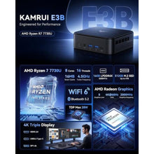 Load image into Gallery viewer, KAMRUI Gaming Mini PC, AMD R7 7730U 16GB RAM 512GB SSD Windows 11 Pro, Black_42