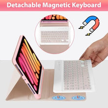 Load image into Gallery viewer, kantaj for iPad 8.3 inch Mini 7 (2024)/Mini 6 (2021) Generation Keyboard Case with Mouse, Detachable Case with Keyboard for iPad A17 Pro/7th/6th Gen, Magnetic, Auto Sleep/Wake, Pencil Holder, PK, Pink_2241