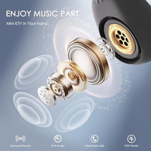 Load image into Gallery viewer, Karaoke Machine for Kids Adults Portable Bluetooth Speaker with 2 Wireless Microphones LED Lights Artistic Design 8-Hour Battery Support Family&Party Choice Fun for All Ages Gifts, Black_1592