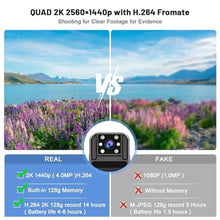 Load image into Gallery viewer, kaysunlink Body Camera with 1.4 Screen Audio and Auto Video Night Vision 1440P UHD Mini Police Wearable Body Worn Cam Portable Small Personal Camcorder Sport Action Outdoor Video Recorder (2K-128GB), inkyblack_1456