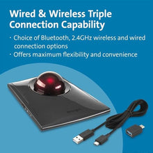 Load image into Gallery viewer, Kensington SlimBlade Pro Wireless Trackball, Rechargeable battery, Bluetooth 2.4GHz connection options (K72080WW), BlackRed_42