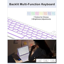 Load image into Gallery viewer, Keyboard Case for Xiaomi Redmi Pad 2 11 Inch 2025 & Redmi Pad SE 11 Inch 2023 Case with Backlit Keypad, Detachable Wireless Keyboard Cover with Colors Backlight, Pen Holder, Long Battery Life, Purple, PurpleBacklit_631