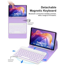 Load image into Gallery viewer, Keyboard Case for Xiaomi Redmi Pad 2 11 Inch 2025 & Redmi Pad SE 11 Inch 2023 Case with Backlit Keypad, Detachable Wireless Keyboard Cover with Colors Backlight, Pen Holder, Long Battery Life, Purple, PurpleBacklit_632
