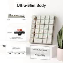 Load image into Gallery viewer, Keychron K0 Max QMK Wireless Custom Number Low-Profile RGB Backlit (Hot-Swappable) Silent Red Switch Keypad, 2.4 GHz & Bluetooth 5.3 Connection, 1000Hz Polling Rate - Retro Version, SilentRedSwitch_205