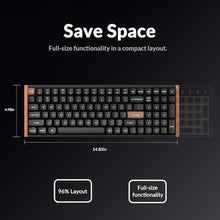 Load image into Gallery viewer, Keychron K4 HE 96% Wireless Hall Effect Keyboard with Number Pad, Rapid Trigger Magnetic Switches, QMK Launcher, 2.4GHz/Bluetooth/Wired, Mac & Windows, Wood Accent Frame, Black (Non-Shine-Through), SpecialEditionBlack_7219
