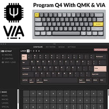 Load image into Gallery viewer, Keychron Q4 Wired Custom Mechanical Keyboard, QMK/VIA Programmable Macro, Full Aluminum, Hot-Swappable Gateron G Pro Red Switch, 60% Layout Double Gasket Compatible with Mac and Windows - Blue, GrayGateronGProRedSwitch_7102