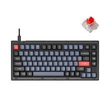 Load image into Gallery viewer, Keychron V1 Wired Custom Mechanical Keyboard, 75% Layout QMK/VIA Programmable Macro with Hot-swappable Keychron K Pro Red Switch Compatible with Mac Windows Linux (Frosted Black - Translucent), HotswapKeychronKProRedSwitch_1