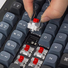 Load image into Gallery viewer, Keychron V1 Wired Custom Mechanical Keyboard, 75% Layout QMK/VIA Programmable Macro with Hot-swappable Keychron K Pro Red Switch Compatible with Mac Windows Linux (Frosted Black - Translucent), HotswapKeychronKProRedSwitch_7011