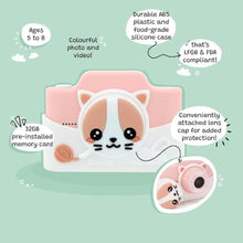 Load image into Gallery viewer, Kidamento Kids Digital Camera & Video Camcorder with Touchscreen, Soft Silicone Casing, Detachable Lens Cap, 32GB Memory Card - Model K Meowie the Cat_2847