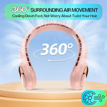 Load image into Gallery viewer, KIDEE Portable Neck Fan, Neck Fans Rechargeable for Women Men, 4000mAh Personal Bladeless Fan, Upgraded Cooling Air Volume, Ultra Quiet Wearable Fan, Pink_8130