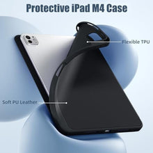 Load image into Gallery viewer, Kidopire New Compatible with iPad Pro 11 Inch Case (M4 2024/M5 2025) with Pencil Holder, Smart Cover with Protective Trifold Stand & Soft TPU Back, Auto Wake/Sleep, Support Pencil Pro, Black_7312