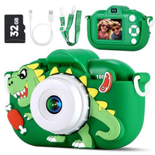 Load image into Gallery viewer, Kids Camera Boys Toys for 3 4 5 6 7 8 9 Years Old Boys, 48MP Dual Lens Kids Digital Camera Christmas Birthday Gifts, 1080P HD Video Selfie Toddler Camera with 32G SD Card, Green_1