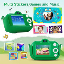 Load image into Gallery viewer, Kids Camera Boys Toys for 3 4 5 6 7 8 9 Years Old Boys, 48MP Dual Lens Kids Digital Camera Christmas Birthday Gifts, 1080P HD Video Selfie Toddler Camera with 32G SD Card, Green_5929