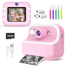 Load image into Gallery viewer, Kids Camera Instant Print, Christmas Birthday Gifts for Kids 3-12, 1080P Instant Print Camera for Kid, Toddler Camera Toy for 4 5 6 7 8 9 10 Year Old Girls Boys with 3 Rolls Paper and 32GB Card-Pink_1