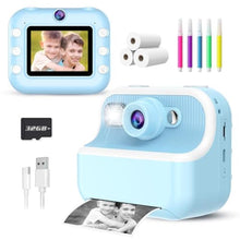 Load image into Gallery viewer, Kids Camera Instant Print, Christmas Birthday Gifts for Kids Age 3-12, HD Camera for Kids with Printing Photo Paper, Portable Toy for 4 5 6 7 8 9 10 Year Old Girl with 32GB SD Card-Blue_1