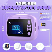 Load image into Gallery viewer, Kids Camera Instant Print, Kids Digital Camera with Photo Printing, PurpleUnicorn_434