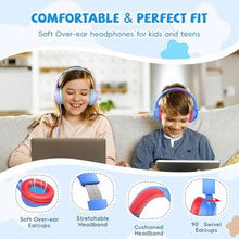 Load image into Gallery viewer, Kids Headphones for School, 85/94 dB Volume Limit, Wired Over Ear Headphones for Kids Boys Girls with Microphone, Foldable Stereo Sound 3.5mm Wired Cord for Kindle Tablet Airplane Travel, Blue_7343