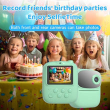Load image into Gallery viewer, Kids Instant Print Camera 2025, 32GB Memory, Dual Lens with 2.4-Inch Screen and 1080p HD, Nice Gift for Boys and Girls Ages 4-13, Ideal for Toddlers and Teenagers (Green)_1837