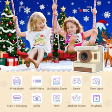 Load image into Gallery viewer, Kids Instant Print Camera with 32GB SD Card - No Ink Needed Thermal Printer, 48MP FHD Video, 2.4" Screen, 1200mAh Battery | Birthday Gift for Boys Girls_1899