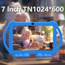 Load image into Gallery viewer, Kids Tablet 7 Inch Android 12 Tablet for Kids 4GB RAM 32GB ROM Toddler Tablet Quad Core Processor 1024x600 IPS Screen Parental Control Shockproof Dual Camera Case, blue_635