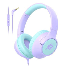 Load image into Gallery viewer, Kids Wired Headphones for School, 85/94 dB Volume Limit, Wired Over Ear Headphones for Girls Kids with Microphone, Foldable Stereo Sound 3.5mm Wire Cord for Kindle Tablet Airplane Travel, Purple_1