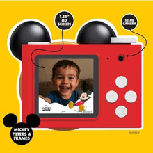 Load image into Gallery viewer, kiimento Ultra-Compact Kids Digital Camera & Video Camcorder for Ages 35 with Selfie Lens, 32GB Memory Card, Handmade Strap Model A (Mickey Mouse), Red_173