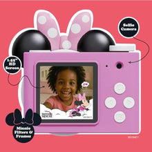 Load image into Gallery viewer, kiimento Ultra-Compact Kids Digital Camera & Video Camcorder for Ages 35 with Selfie Lens, 32GB Memory Card, Handmade Strap Model A (Minnie Mouse), Pink_2110