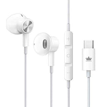 Load image into Gallery viewer, KINGONE USB C Headphones 2021 HiFi Stereo Type C Earbuds with Mic and Volume Control Compatible with Google Pixel 4 3 2 XL,Sony XZ2, OnePlus 6T and More Type C Port Model -White_1